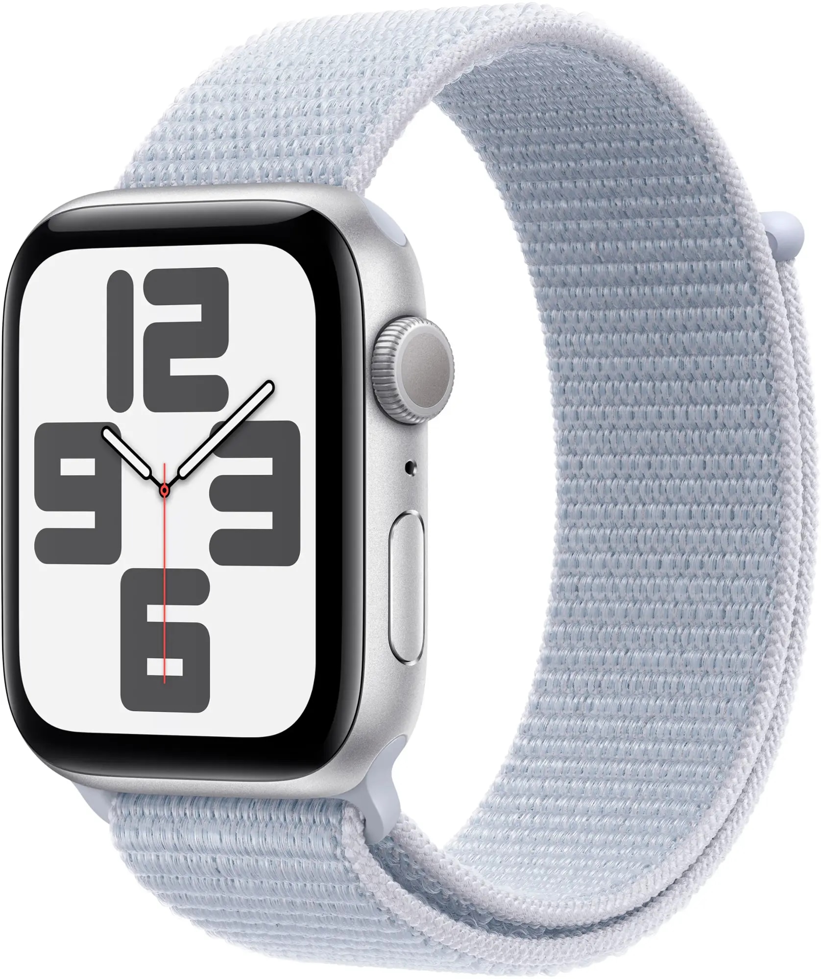 Apple Watch SE GPS 44mm Silver Aluminum Case with Blue Cloud Sport Loop