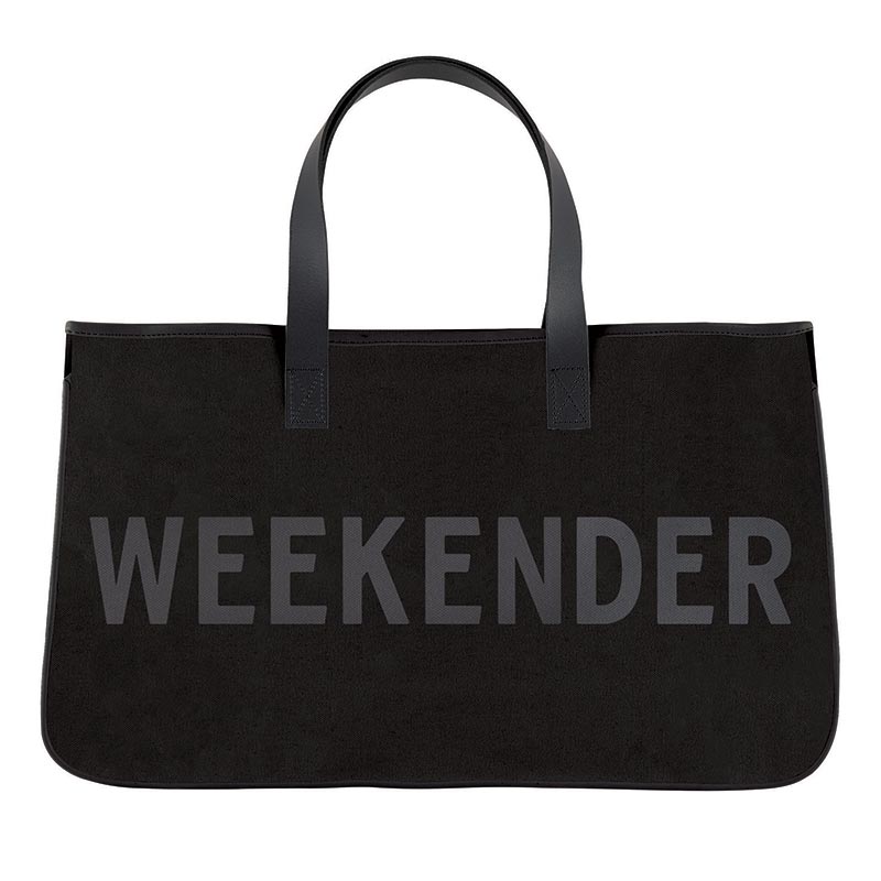 Weekender Black Canvas Tote Bag