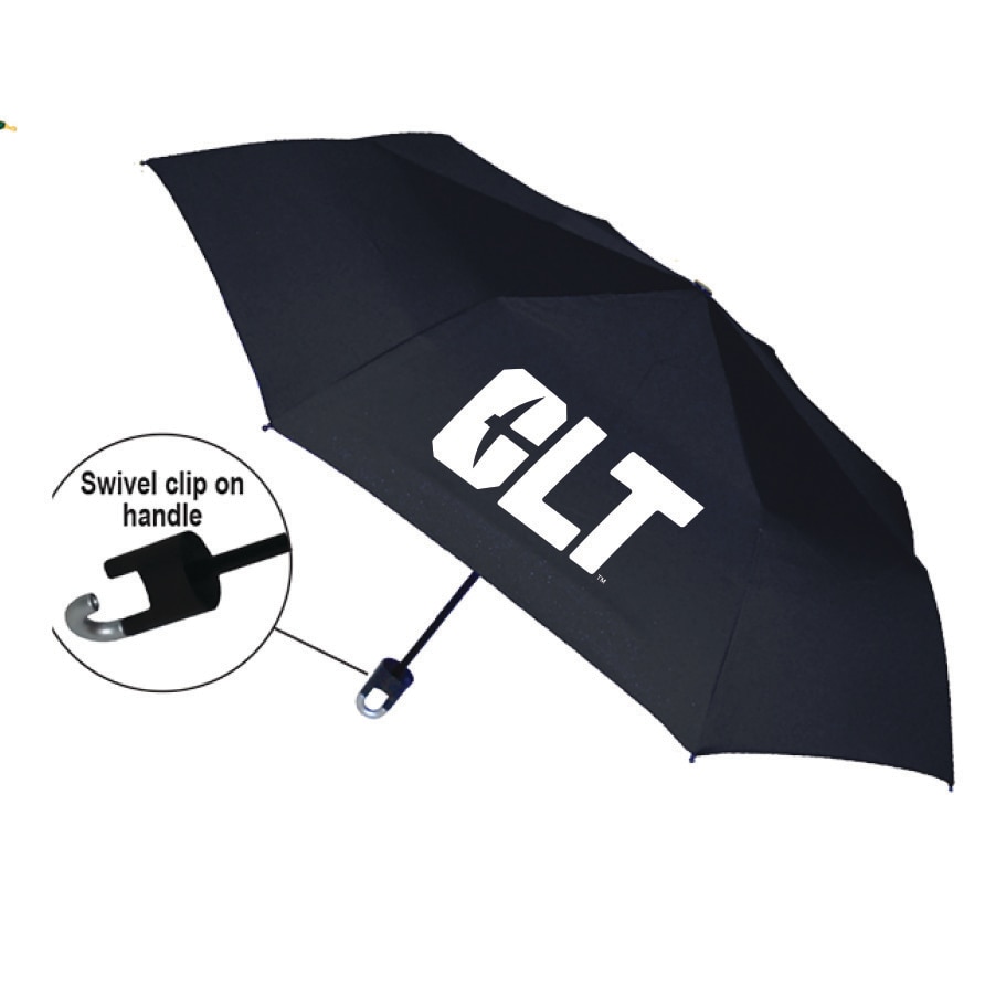 "Storm Clip" Mini Folding Emblematic Solid Umbrella 42" Coverage
