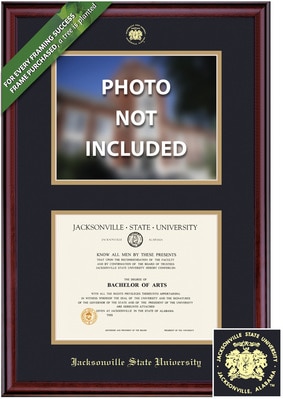 Framing Success 8 x 10 Classic Gold Embossed School Seal Bachelors, Masters, PhD Double Diploma Frame