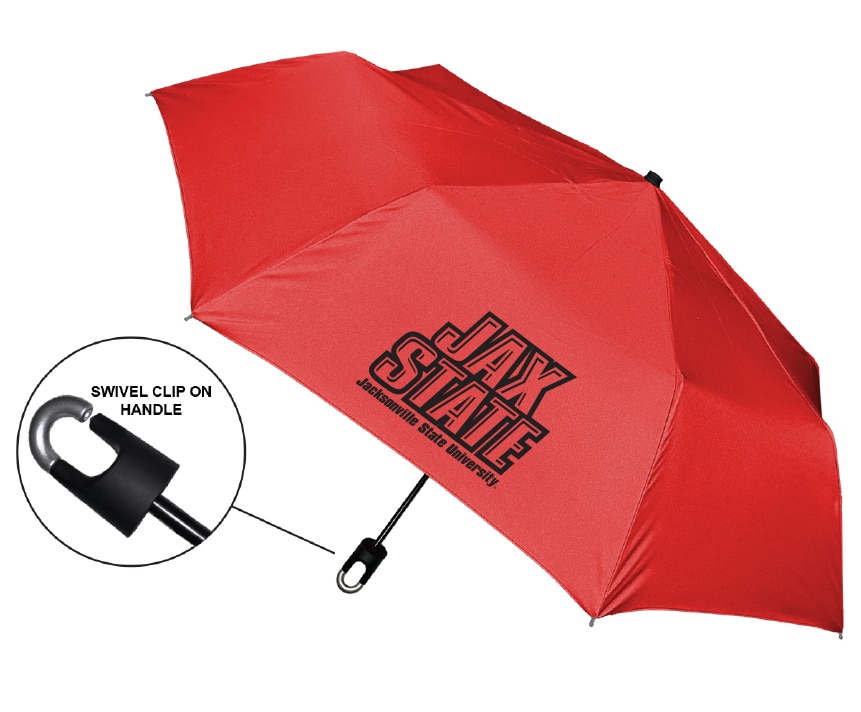 "Storm Clip" Mini Folding Emblematic Solid Umbrella 42" Coverage