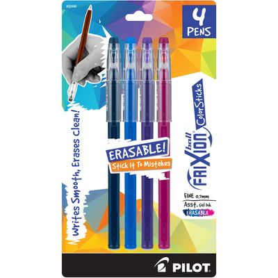 Pilot FriXion ColorSticks Erasable Pen 4Pack Assorted