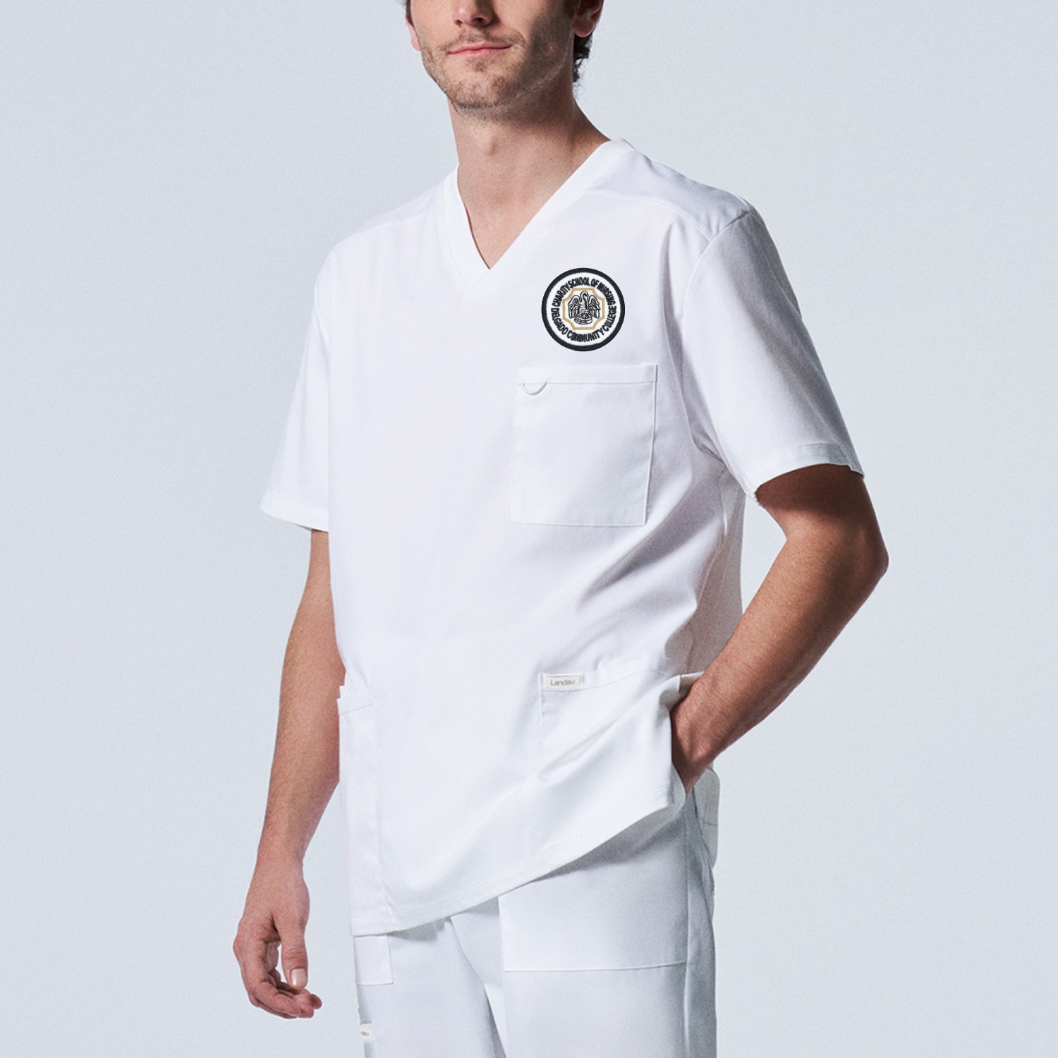 ProFlex Mens 3-Pocket V-Neck Scrub Top (LT109 Logoed)