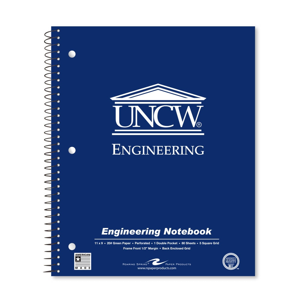 School Spirit Engineering Notebook, Green Tint 20# Paper with 1 Double Pocket