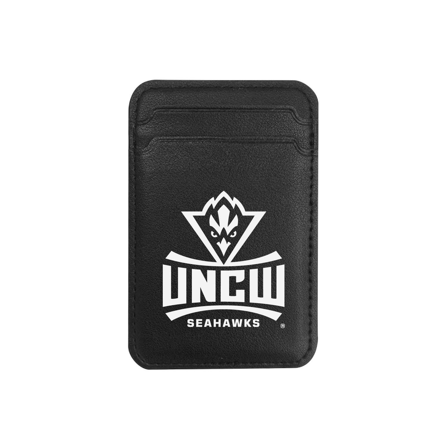 University of North Carolina at Wilmington V2 - Leather Wallet Sleeve (Top Load, Mag Safe), Black, C