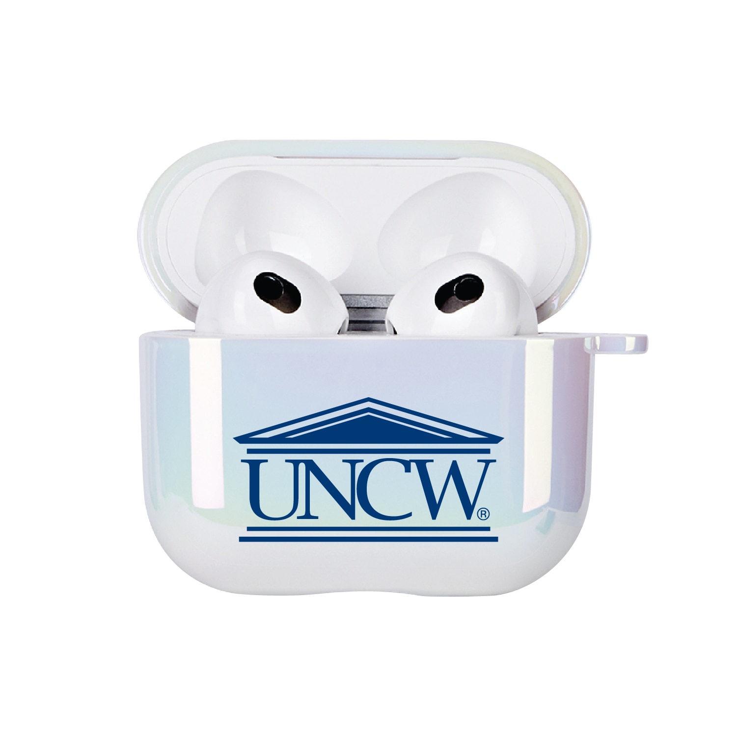 University of North Carolina at Wilmington - Airpod 3rd Gen Case (TPU), Iridescent White, Classic V1