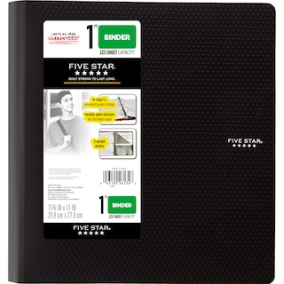 Five Star 1 Plastic Binder Assorted Colors 11 34 x 11