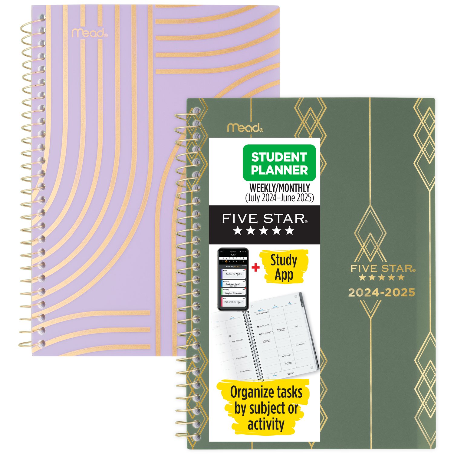 Five Star Style Small Academic 2024-25 W/M Planner, Assorted