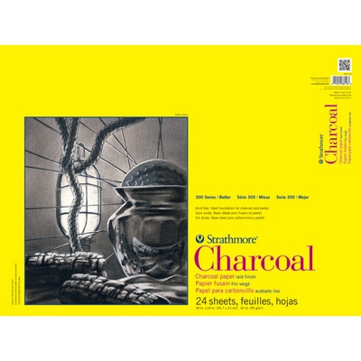 Strathmore Charcoal Paper Pad, 300 Series, 18" x 24", Tape-Bound