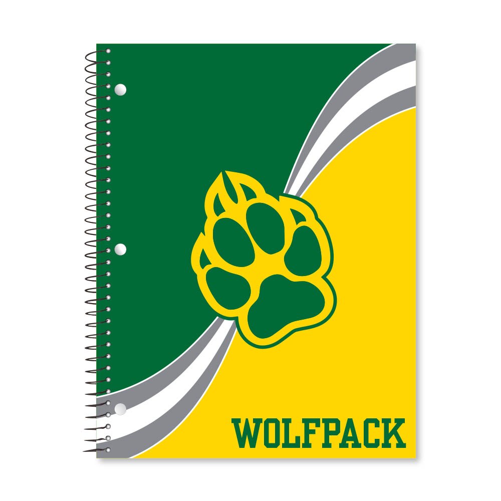 Digi Curve Divide 1 Subject 11"x8.5" 70 Count College Ruled Spiral Notebook