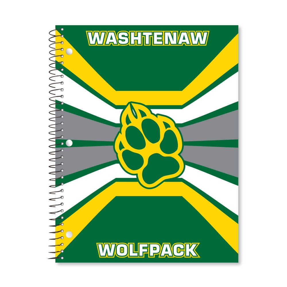 Digi Color Warp 1 Subject 11"x8.5" 70 Count College Ruled Spiral Notebook