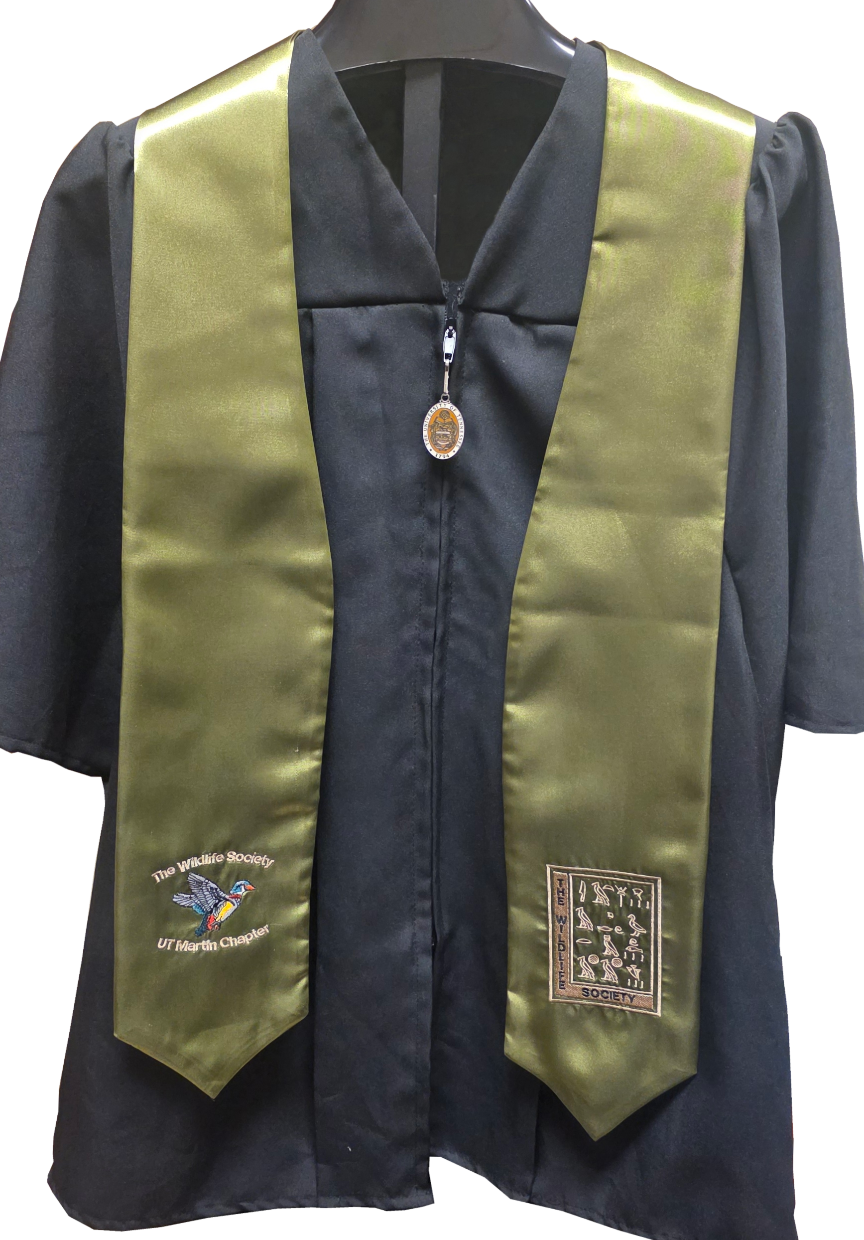 UNIV OF TN MARTIN OH SATIN WILDLIFE STOLE OLIVE CLASSIC