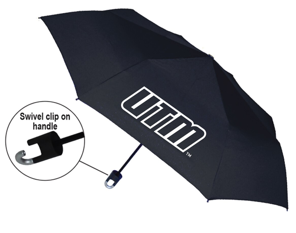 "Storm Clip" Mini Folding Emblematic Solid Umbrella 42" Coverage