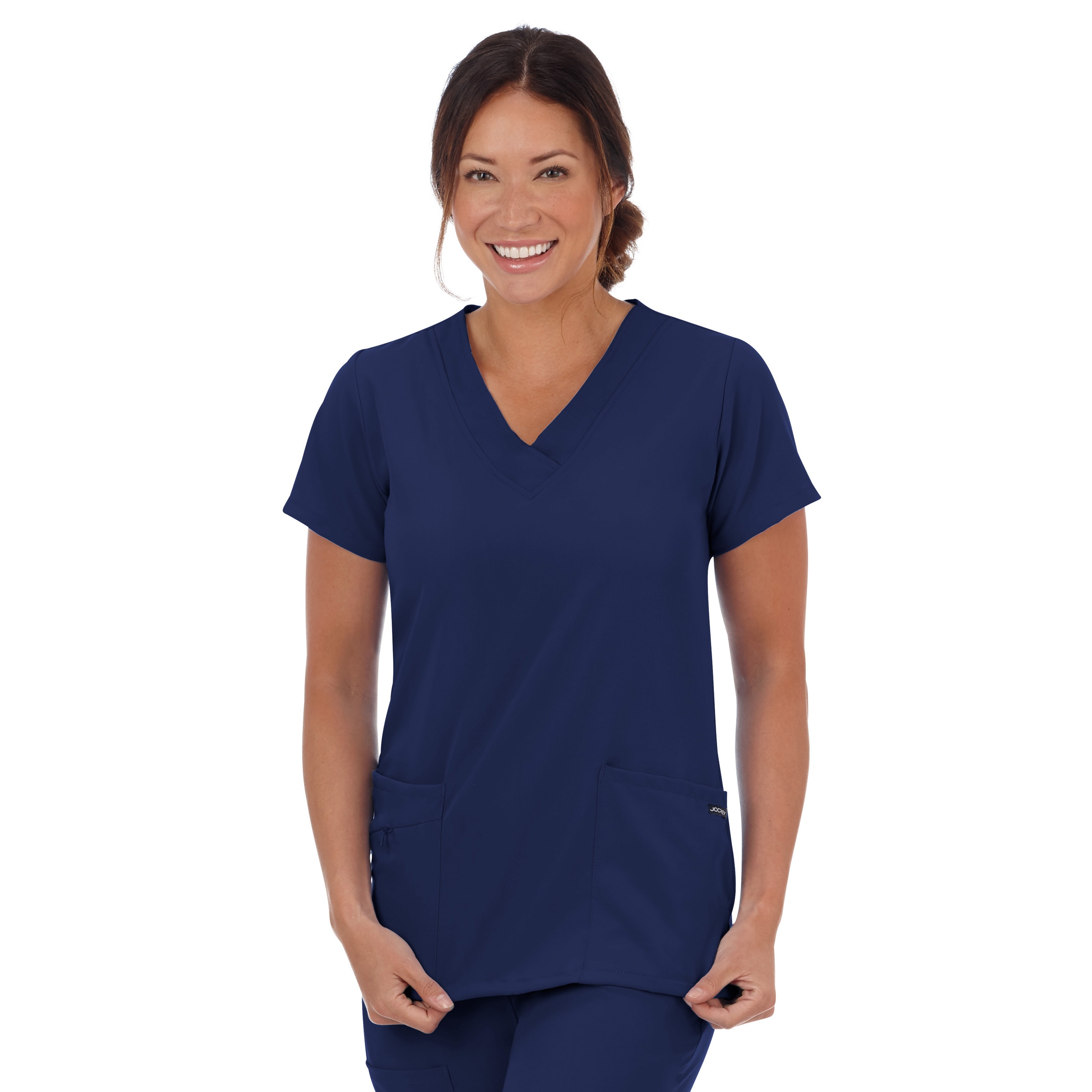 Short Sleeve Zipper Scrub Top