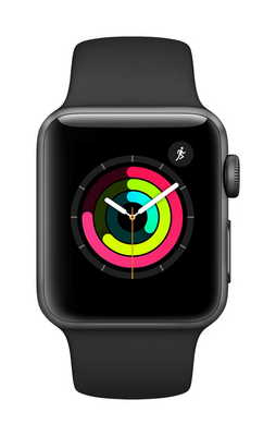 Apple Watch Series 3 38mm outlet GPS Space Gray Aluminum Sports Band Black