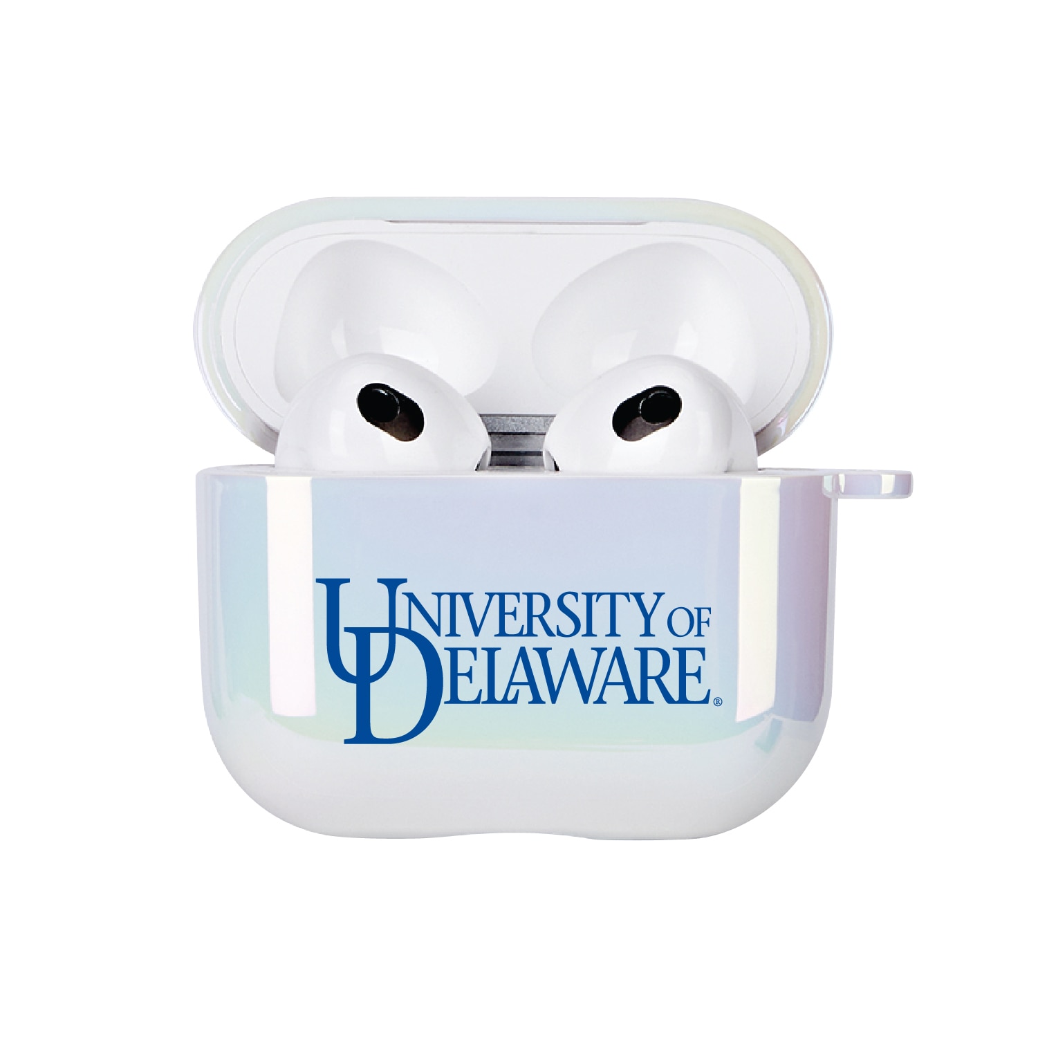 University of Delaware - Airpod 3rd Gen Case (TPU), Iridescent White, Classic V1