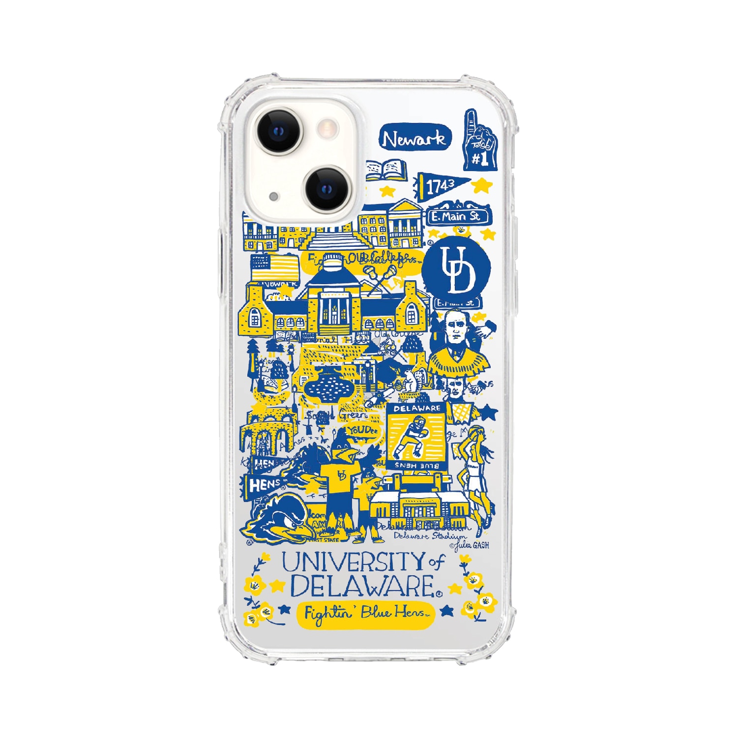 University of Delaware V2, Tough Edge Phone Case, Julia Gash Cityscape - iPhone 14