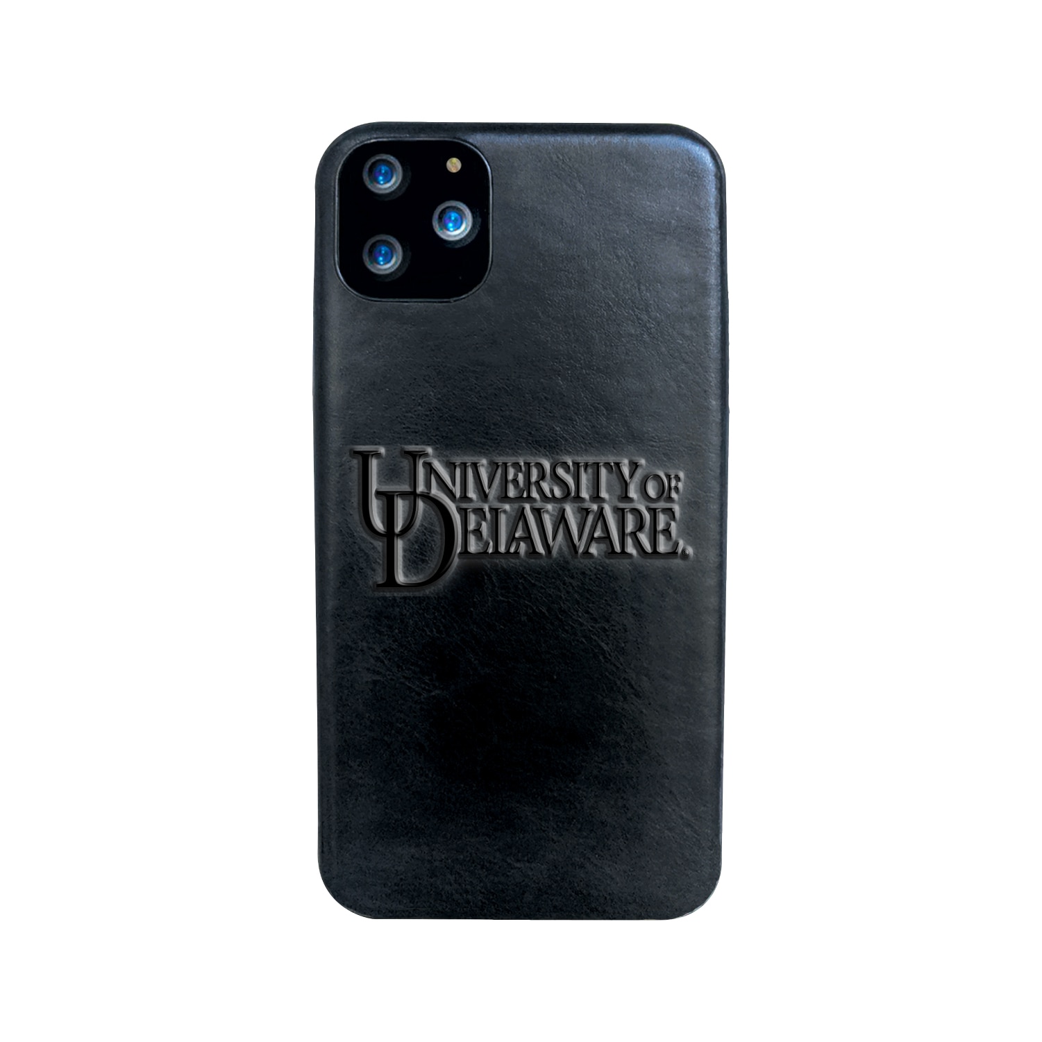 University of Delaware Leather Shell Phone Case, Black, Alumni V2 - iPhone 13 Pro