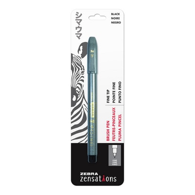 Zebra Zensations Fine Tip Brush Pen Black 1Pack