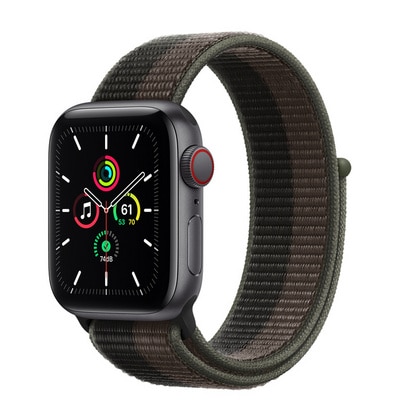 Apple Watch SE GPS Cellular 40mm Space Gray Aluminum Case with Tornado Gray Sport Loop University of Delaware Official Bookstore