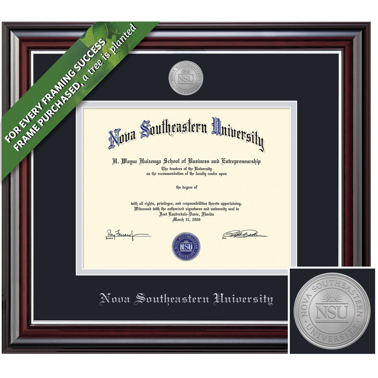 Framing Success 11 x 14 Jefferson Silver Medallion Bachelors, Masters, PhD Diploma Frame.