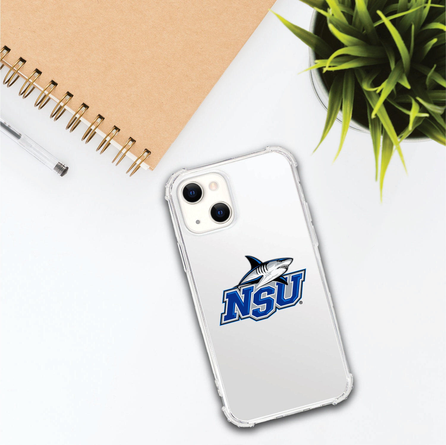 Nova Southeastern University - Clear Tough Edge Phone Case, Classic V1 - iPhone 14