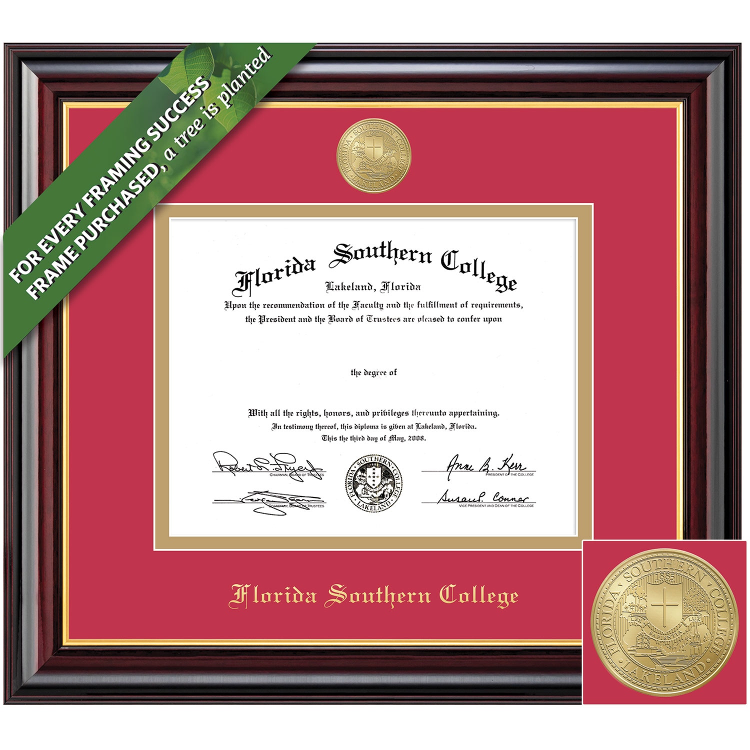 Framing Success 8.5 x 11 Windsor Gold Medallion Bachelors, Masters Diploma Frame