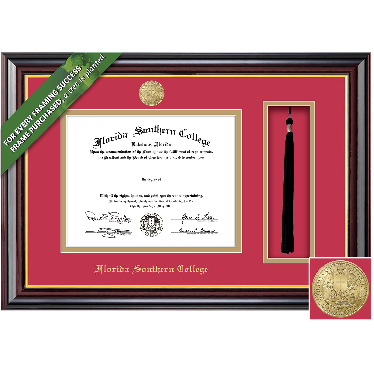 Framing Success 8.5 x 11 Windsor Gold Medallion Bachelors, Masters Diploma/Tassel Frame