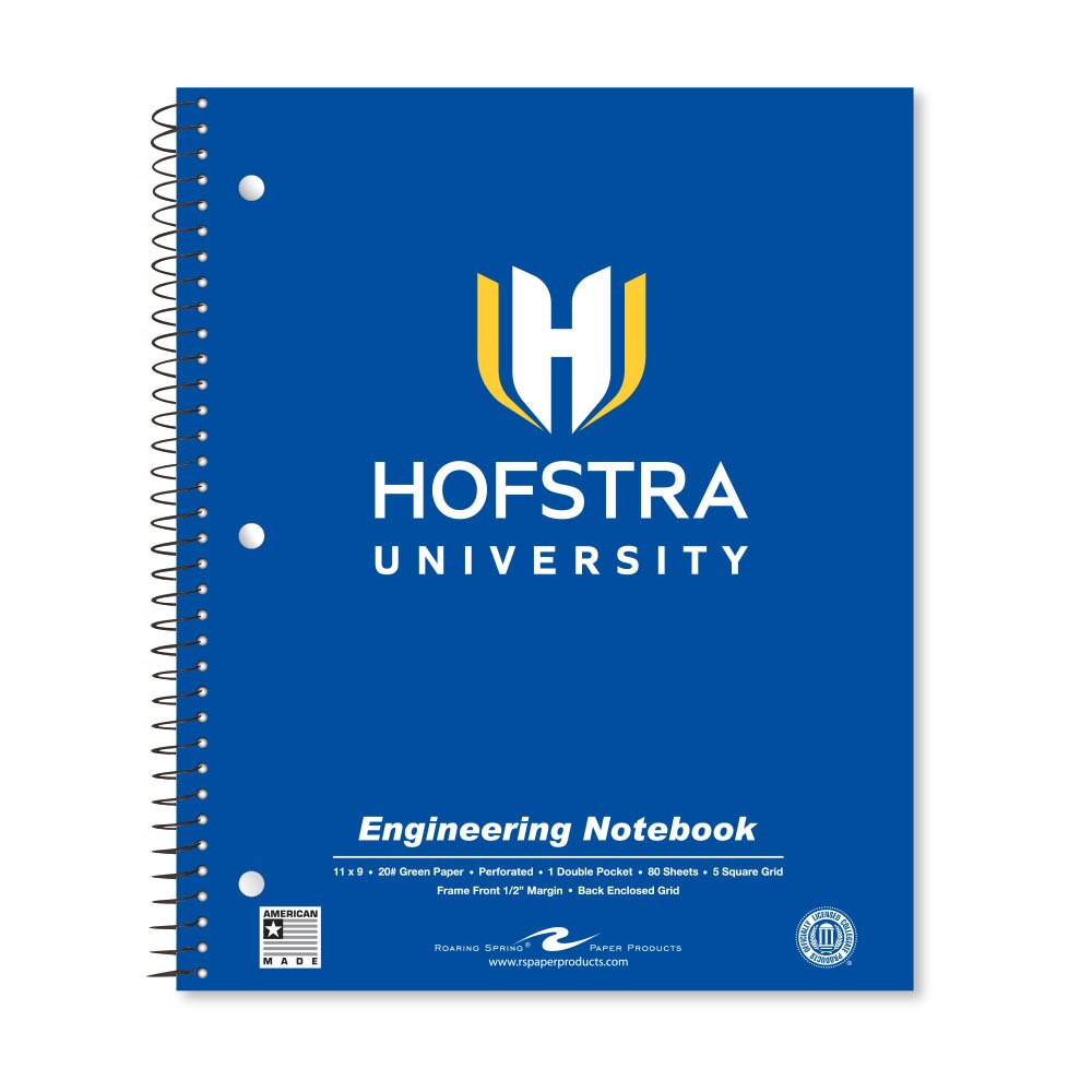 School Spirit Engineering Notebook, Green Tint 20# Paper with 1 Double Pocket