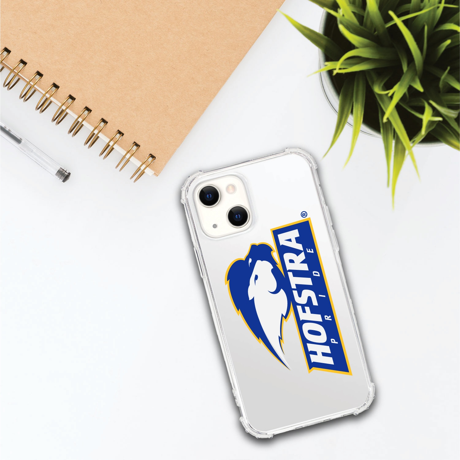 Hofstra University Lions Clear Tough Edge Phone Case, Classic- iPhone 13