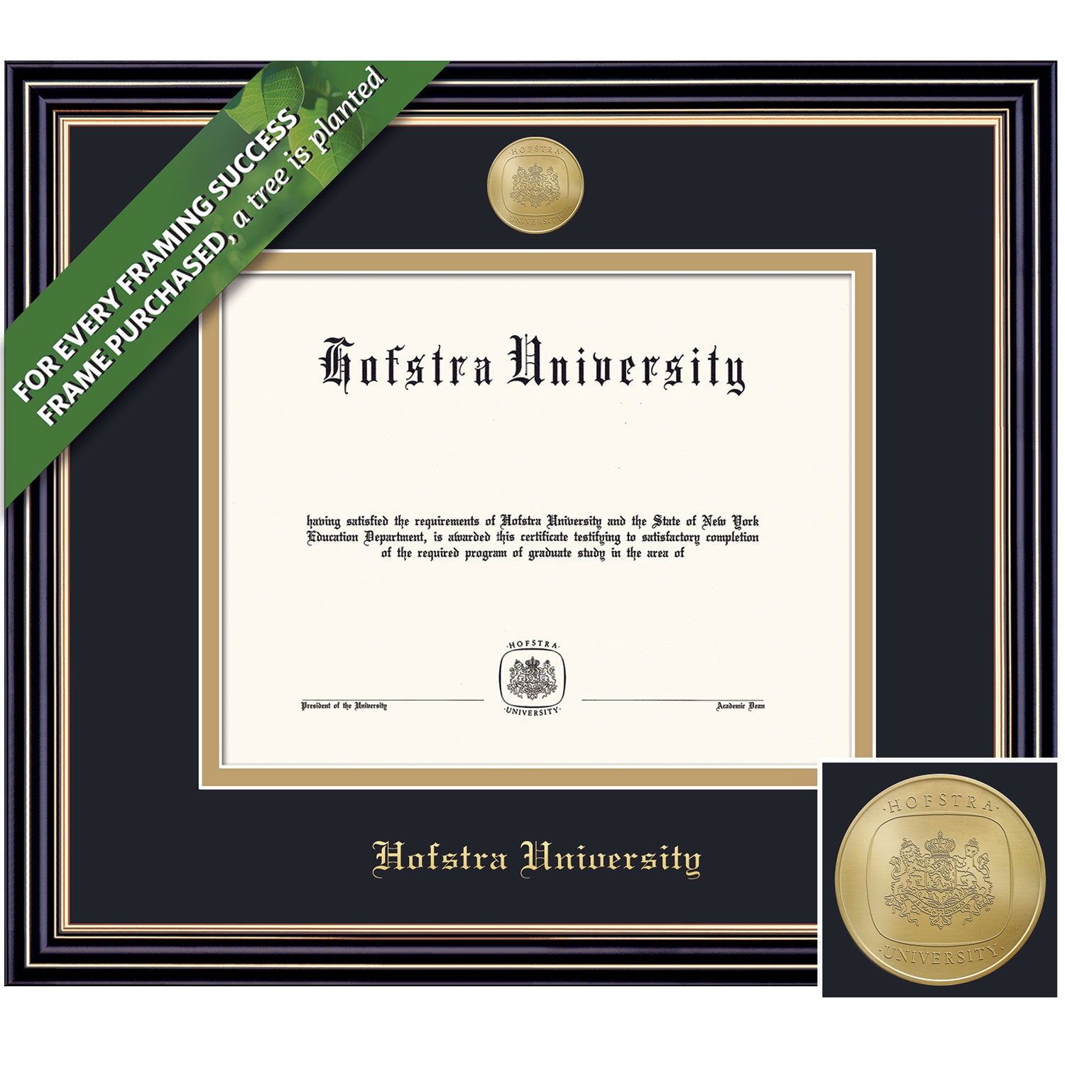 Framing Success 11 x 14 Prestige Gold Medallion Bachelors, Masters Diploma Frame