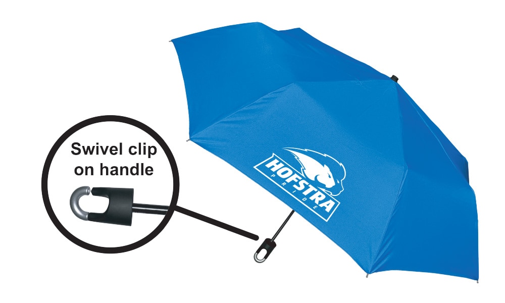 Storm Clip Mini Folding Emblematic Solid Umbrella 42" Coverage