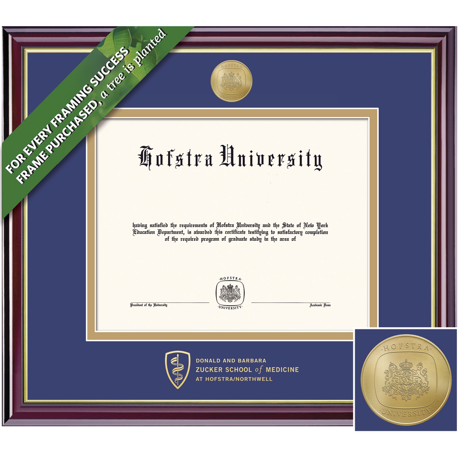Framing Success 11.75 x 15.75 Windsor Gold Medallion Residency Certificate Frame
