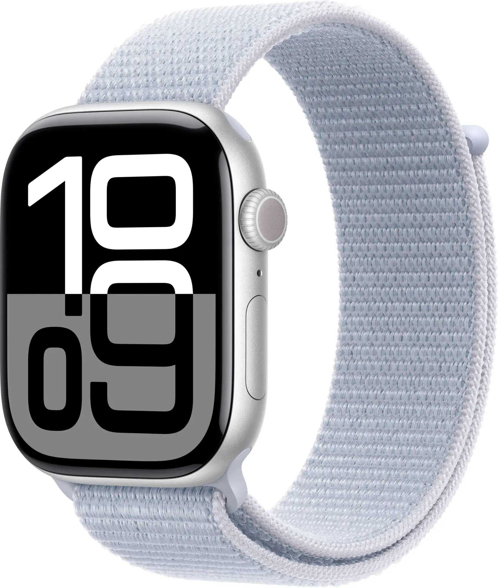 Apple Watch Series 10 GPS 46mm Silver Aluminum Case with Blue Cloud Sport Loop