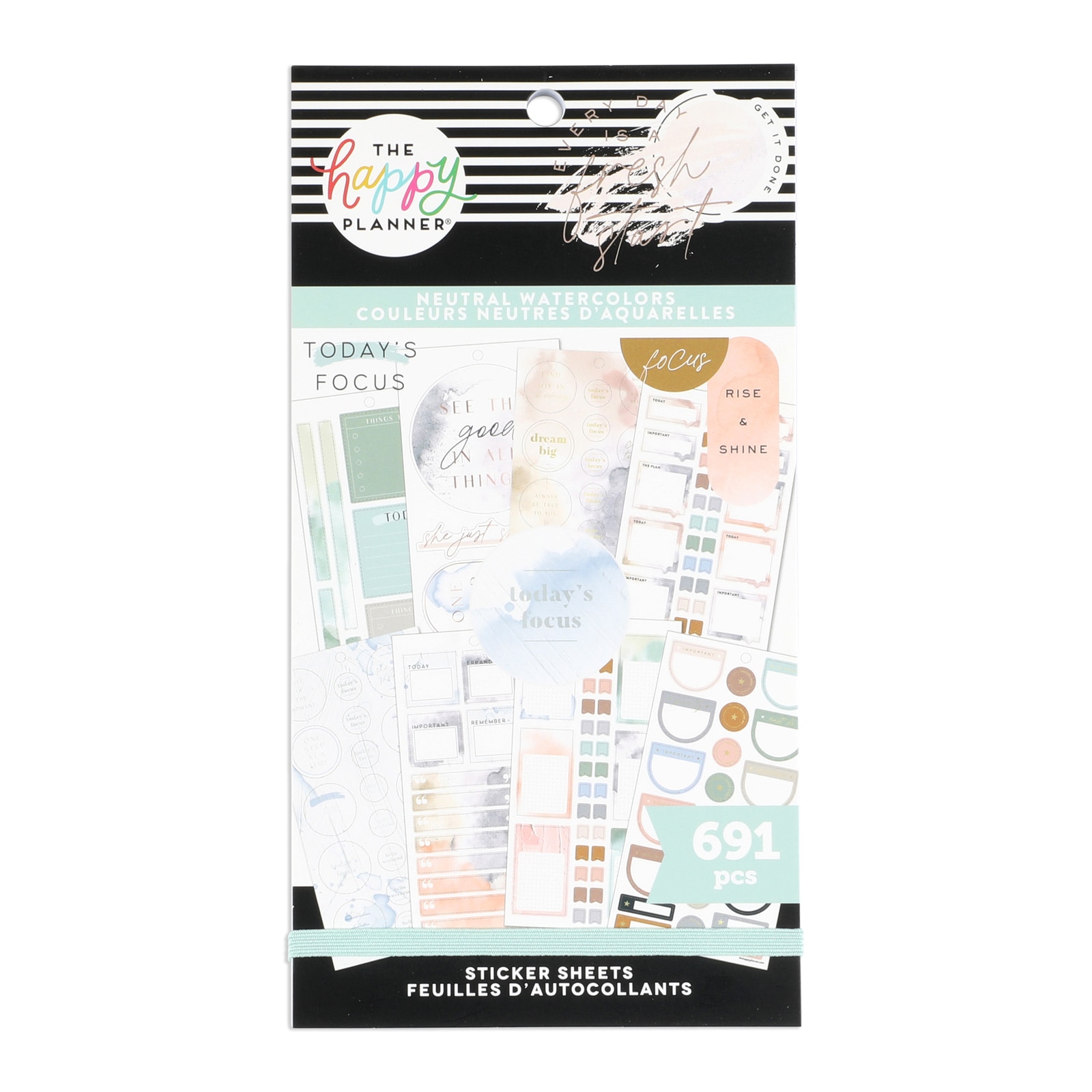 Happy Planner Neutral Watercolors 30 Sheet Sticker Value Pack