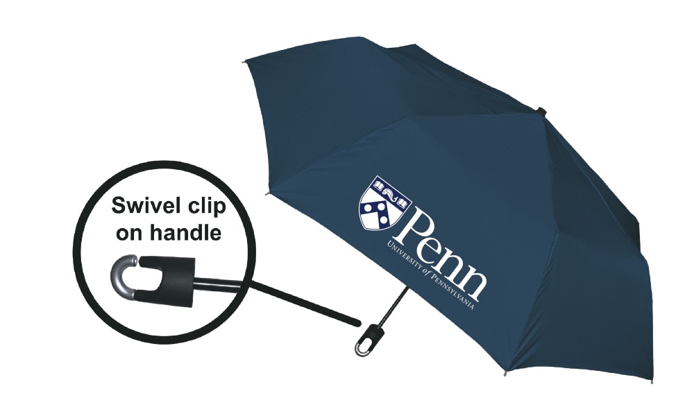 Pennsylvania Quakers "Storm Clip" Mini Folding Emblematic Solid Umbrella 42" Coverage