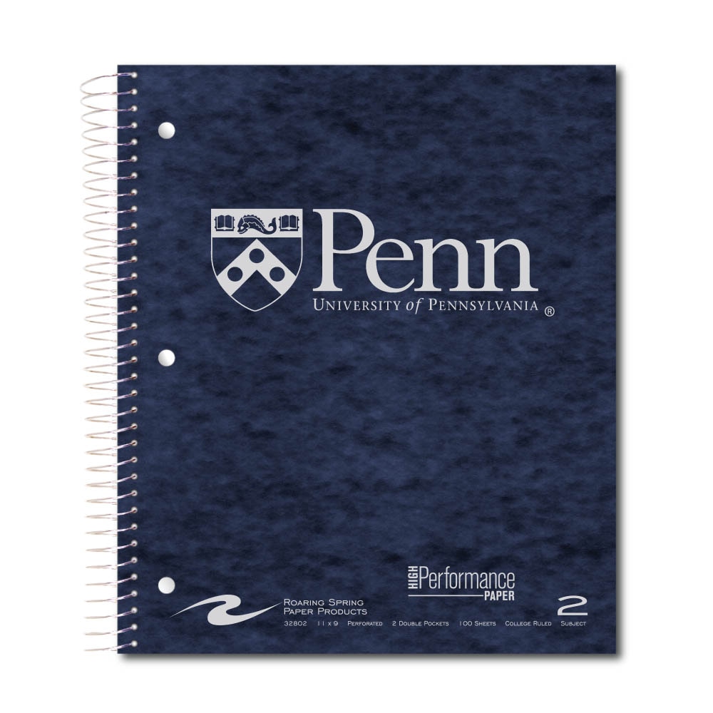 Roaring Premium 2 Subject Notebook, 8.5x11 College Ruled 20lb Paper, Pressboard Foil Cover
