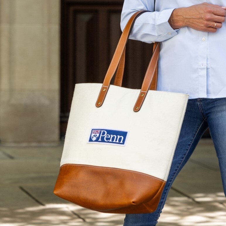 Pennsylvania Quakers Chenille Patch Tote Bag
