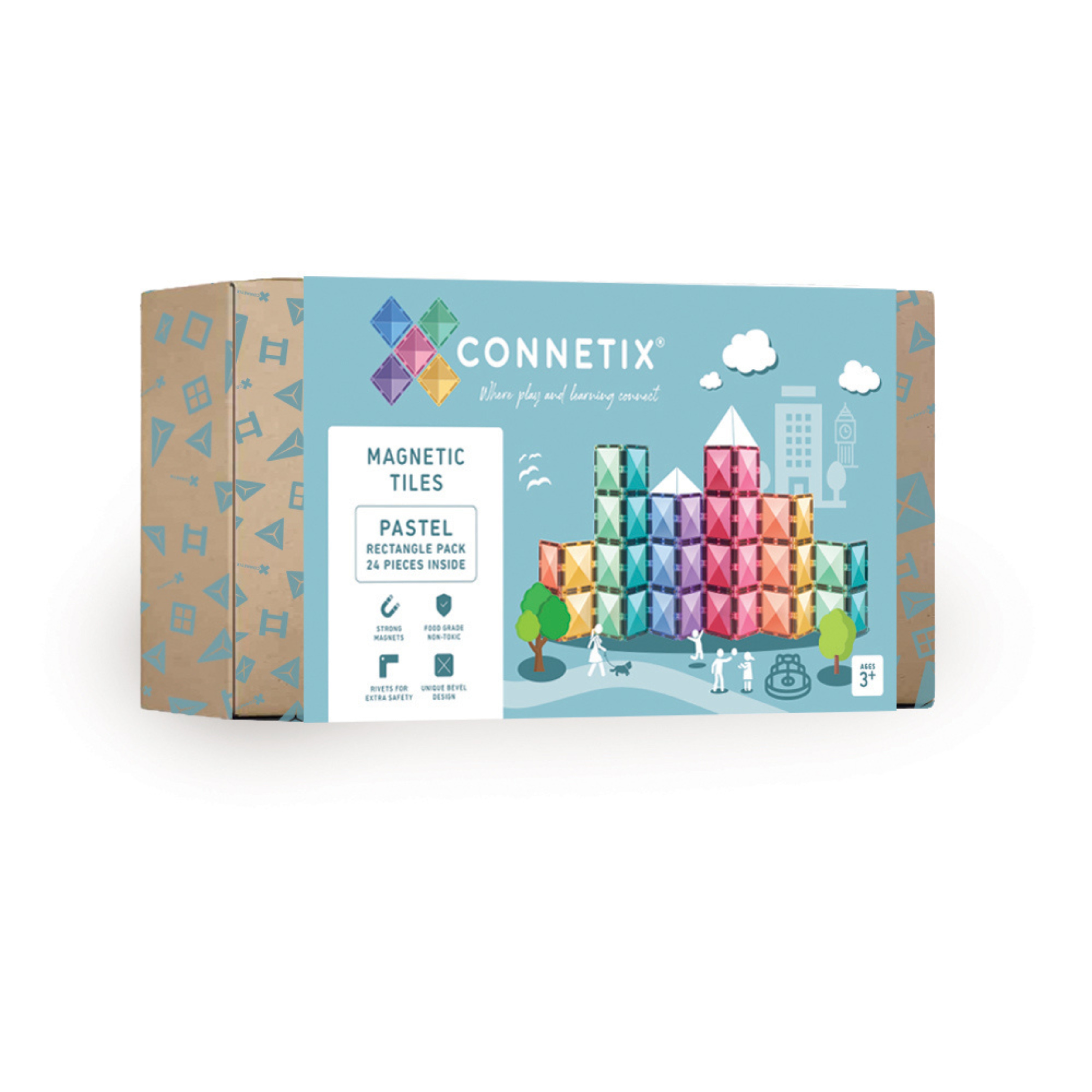 Connetix Tiles Pastel Rectangles 24pc