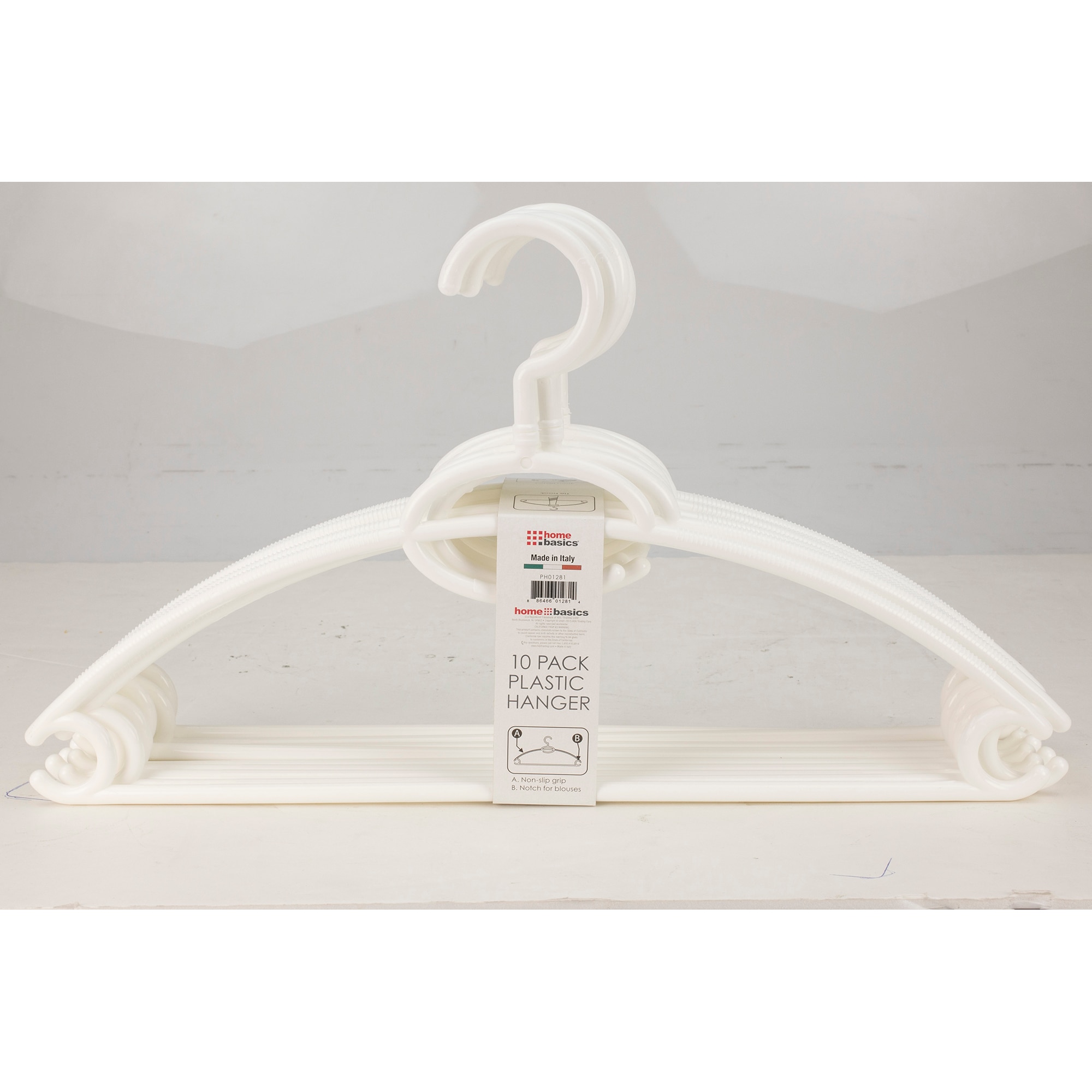 White Plastic Swivel Top Hangers 10Pk