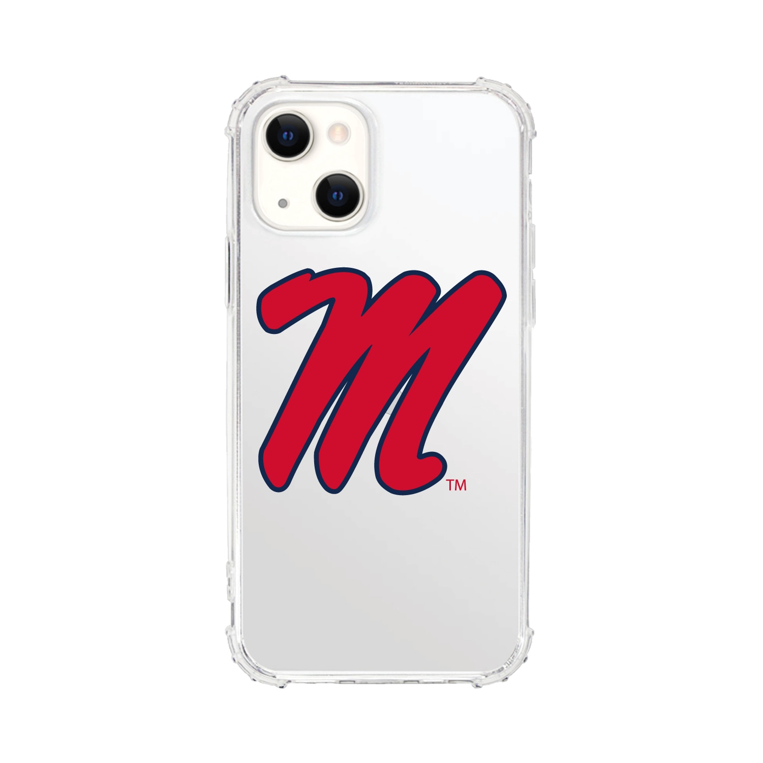 University of Mississippi Clear Tough Edge Phone Case, Classic V1 - iPhone 14 Plus