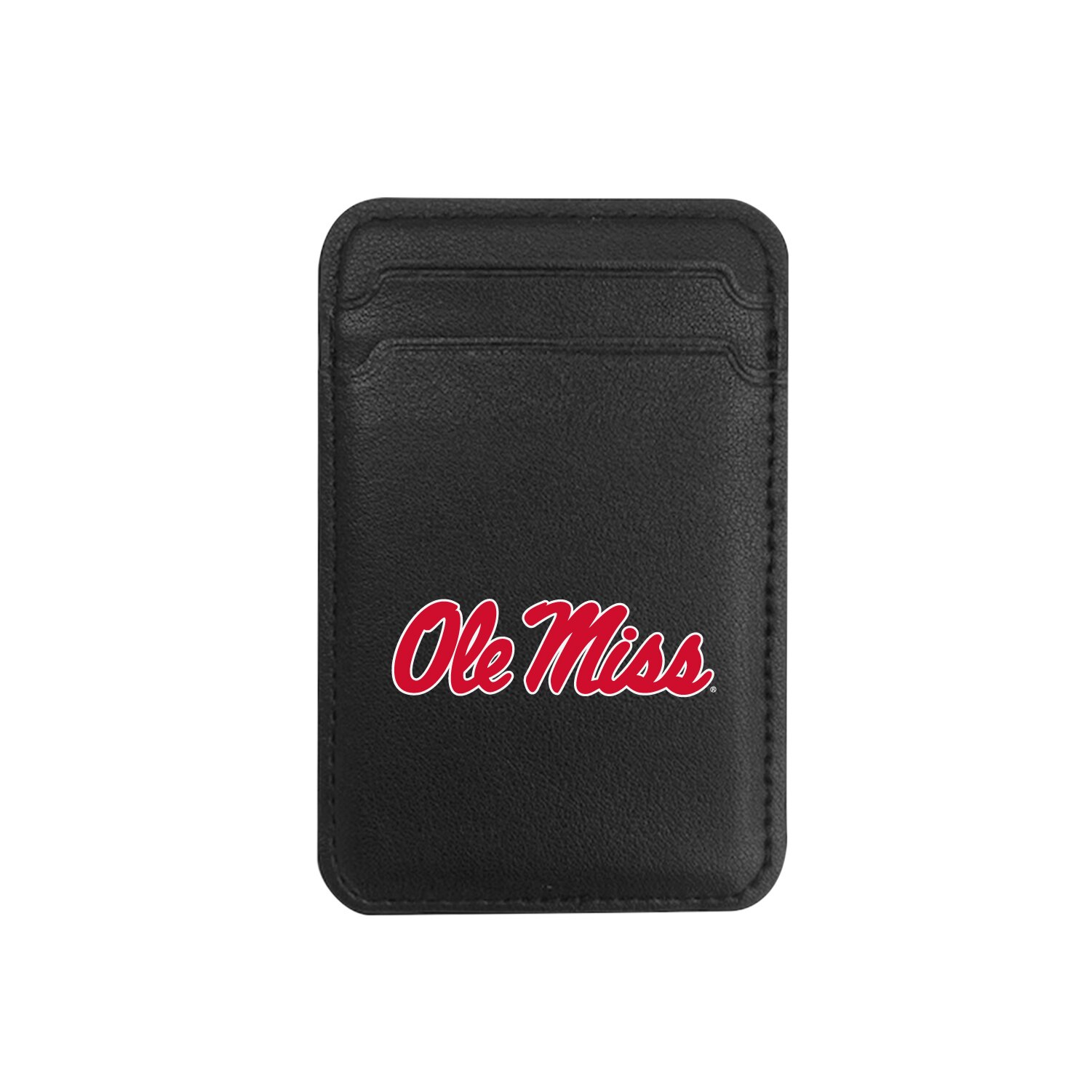 University of Mississippi - Leather Wallet Sleeve (Top Load, Mag Safe), Black, Classic V1