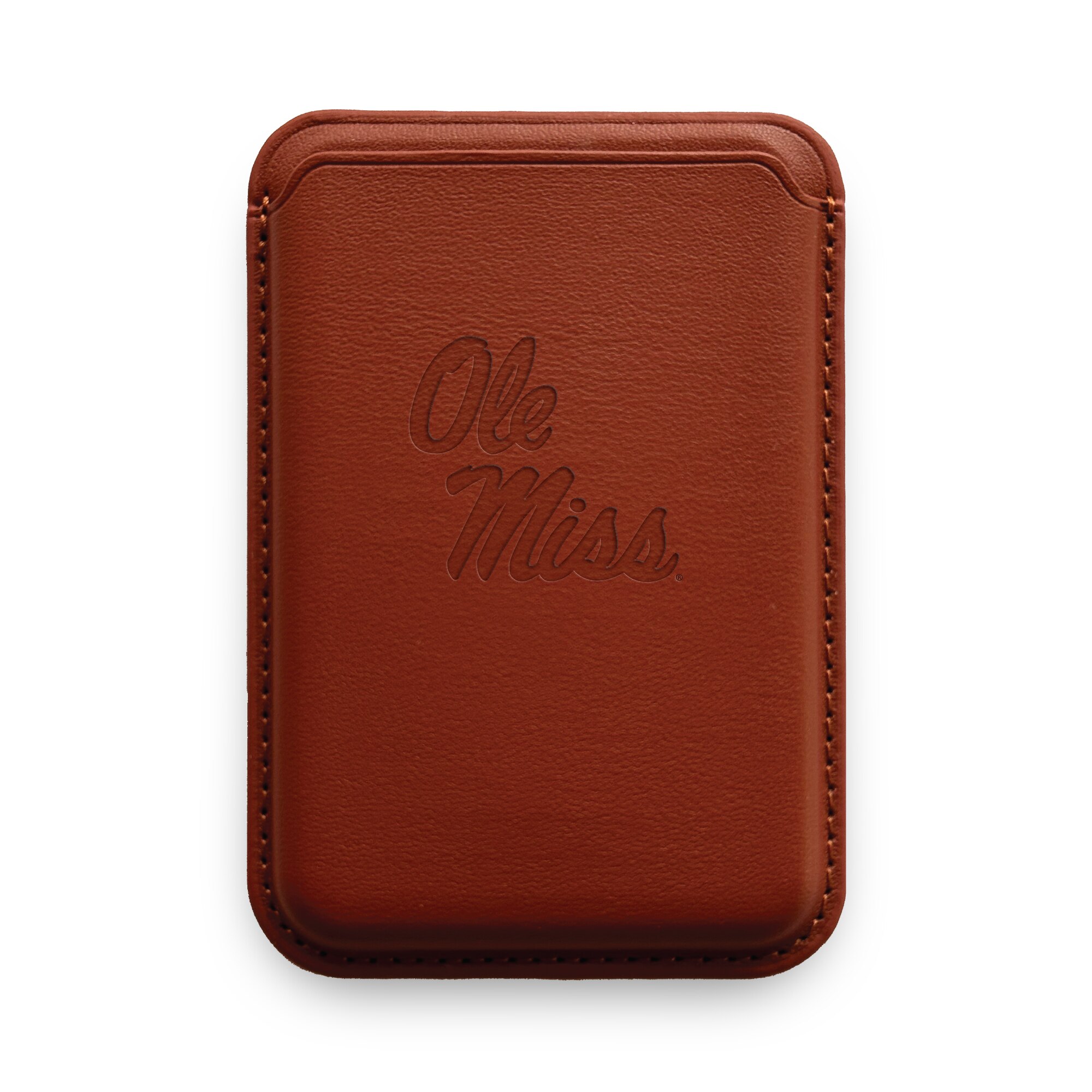 Monaco Leather Cellphone ID wallet with MagSafe Mahogany