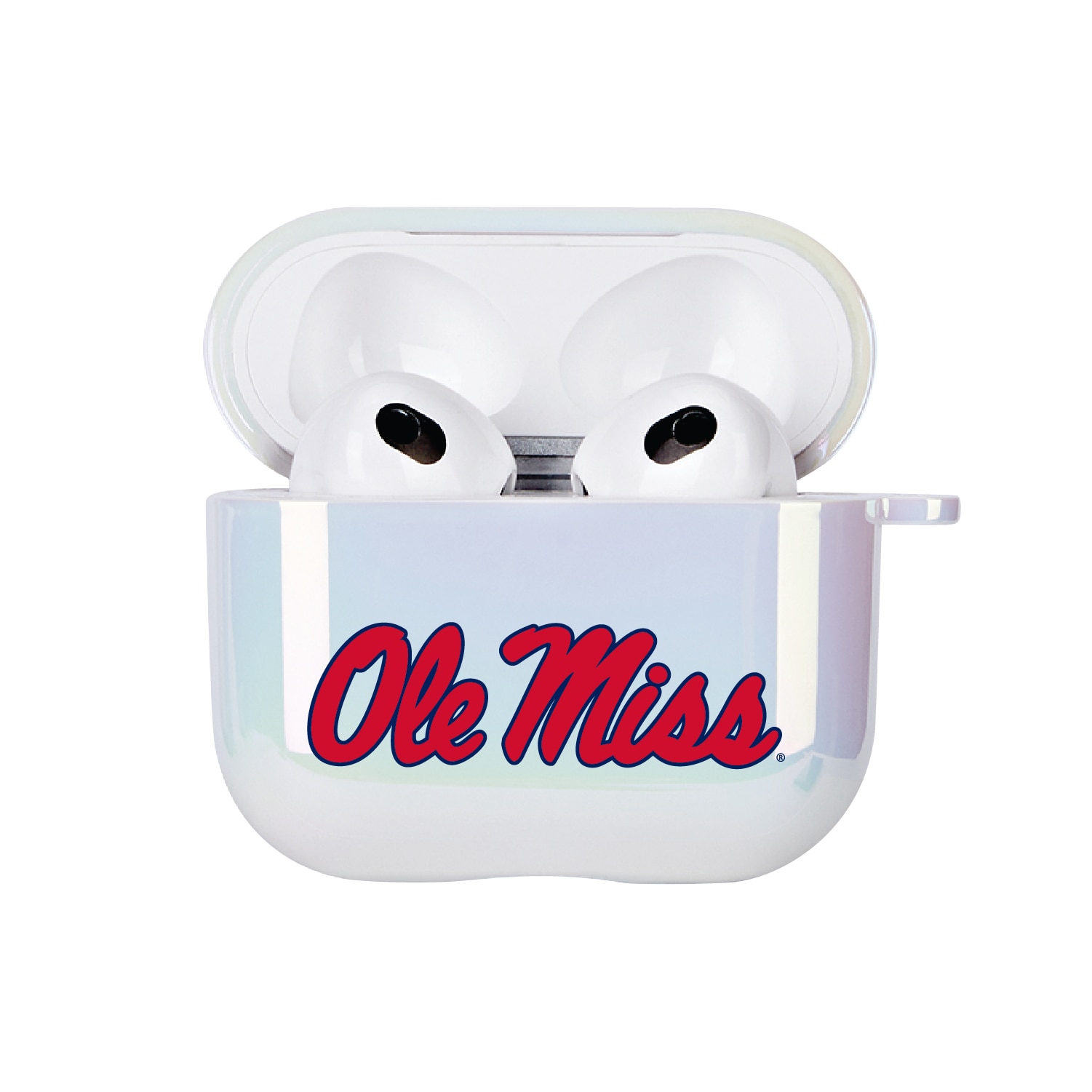 University of Mississippi - Airpod 3rd Gen Case (TPU), Iridescent White, Classic V1