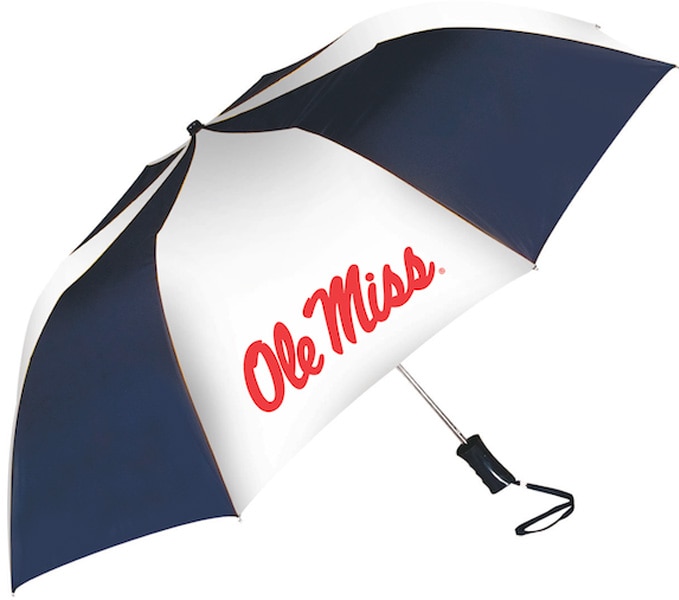 Mississippi Rebels "The Sport" 2-Tone Emblematic Umbrella Automatic Folding 48" Coverage