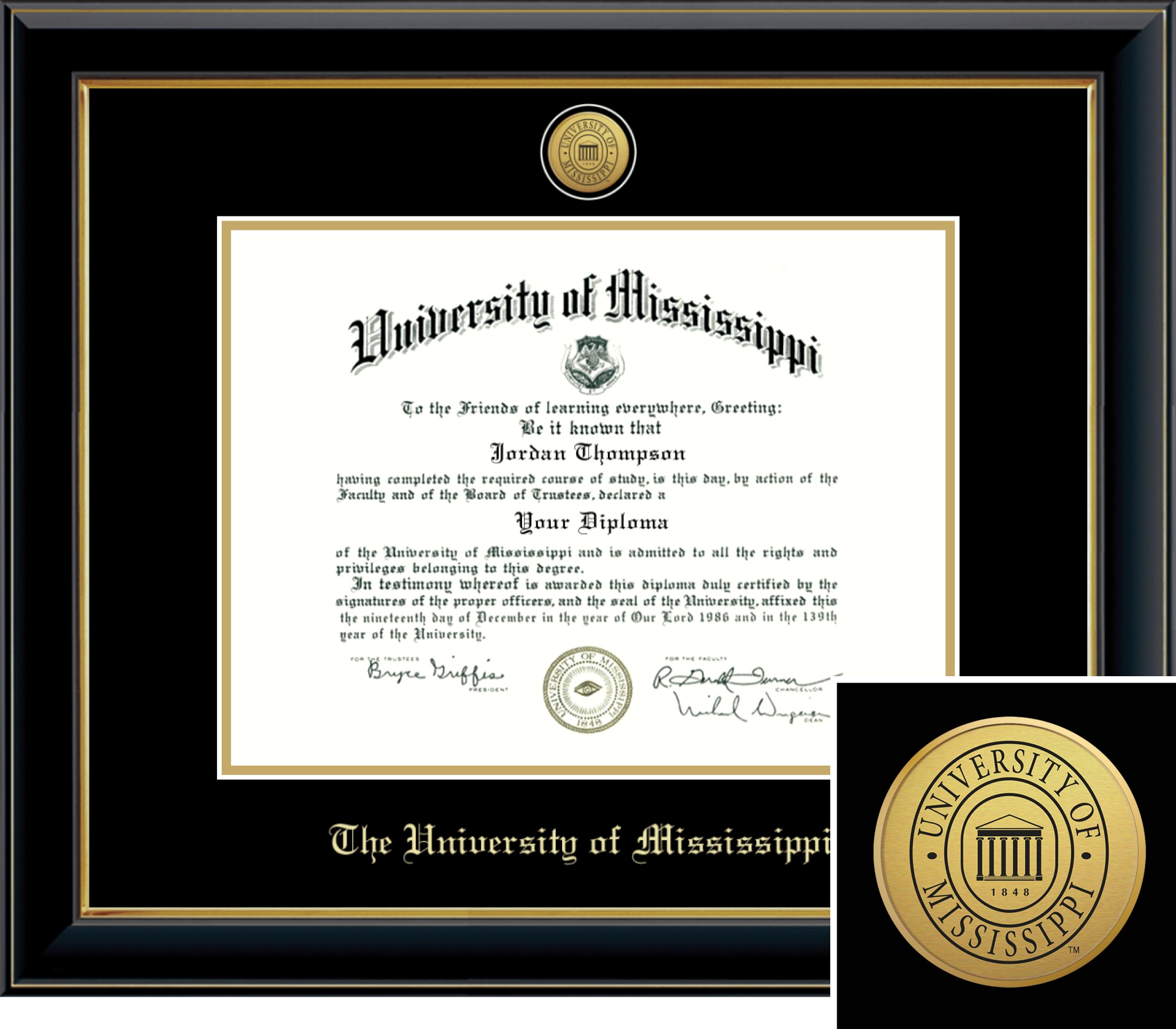 Church Hill Classics Onyx 9x12 Black Diploma Frame