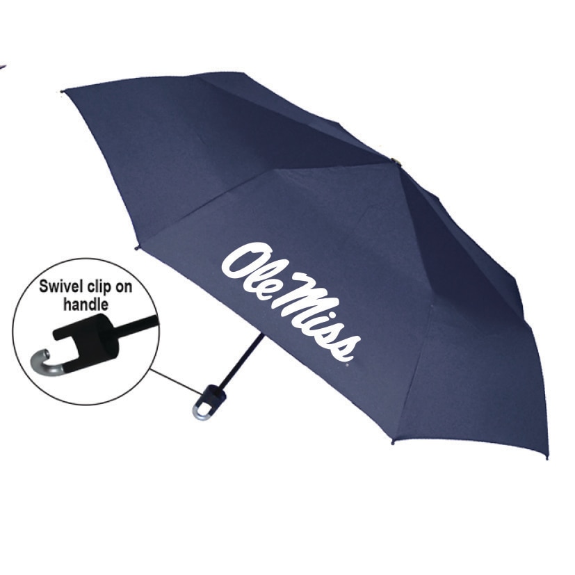 "Storm Clip" Mini Folding Emblematic Solid Umbrella 42" Coverage
