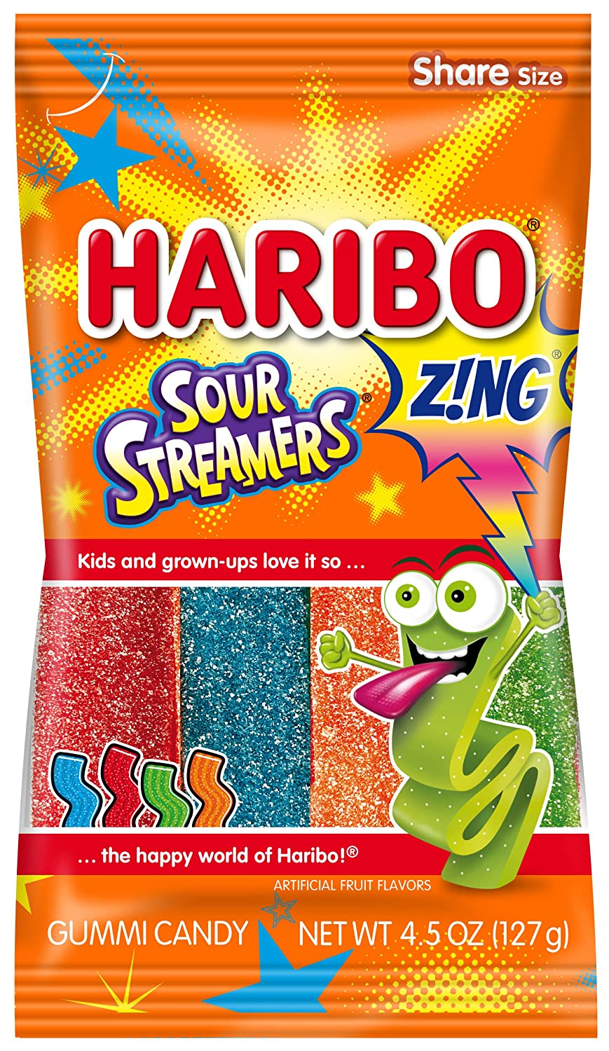 Haribo Zing Sour Streamers 4.5 OZ