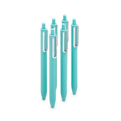 Poppin Aqua Retractable Gel Luxe Pens Blue Ink Set Of 6
