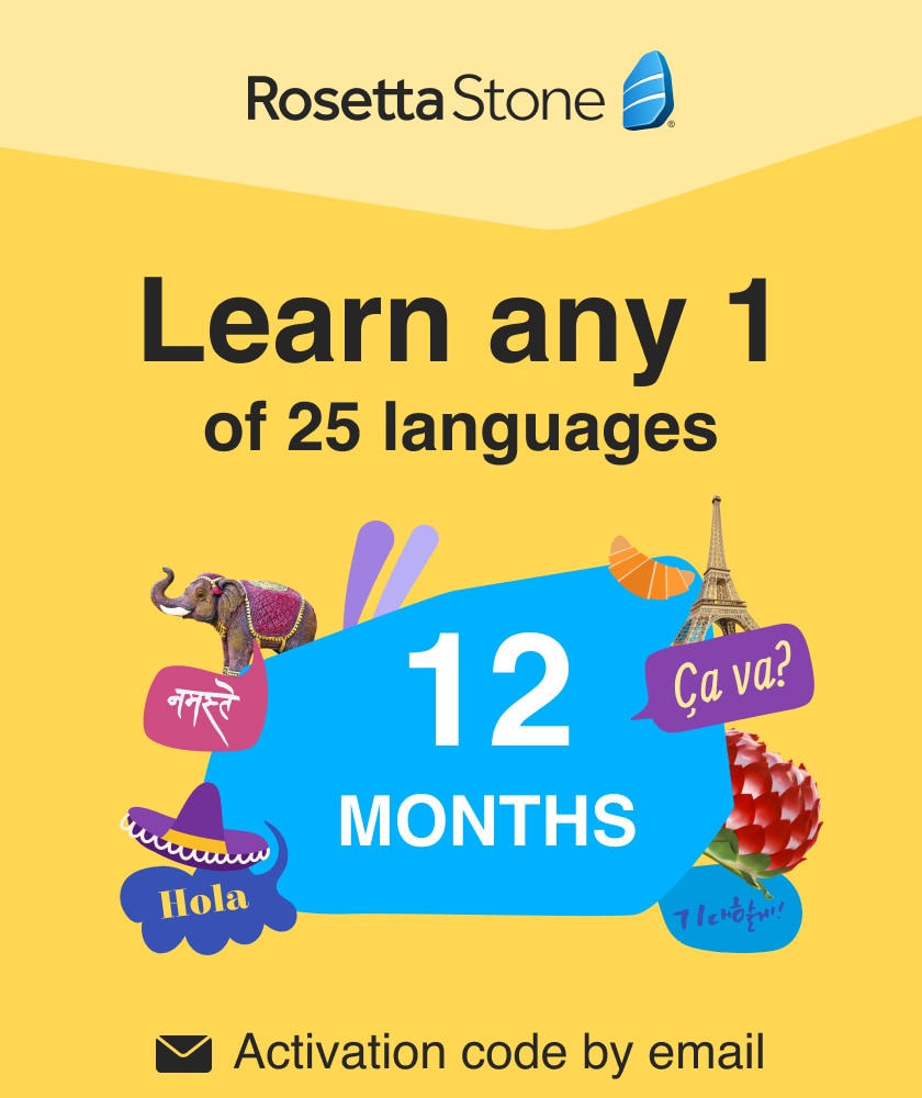 Rosetta Stone 12 Month Subscription Learn ONE of 24+ Languages